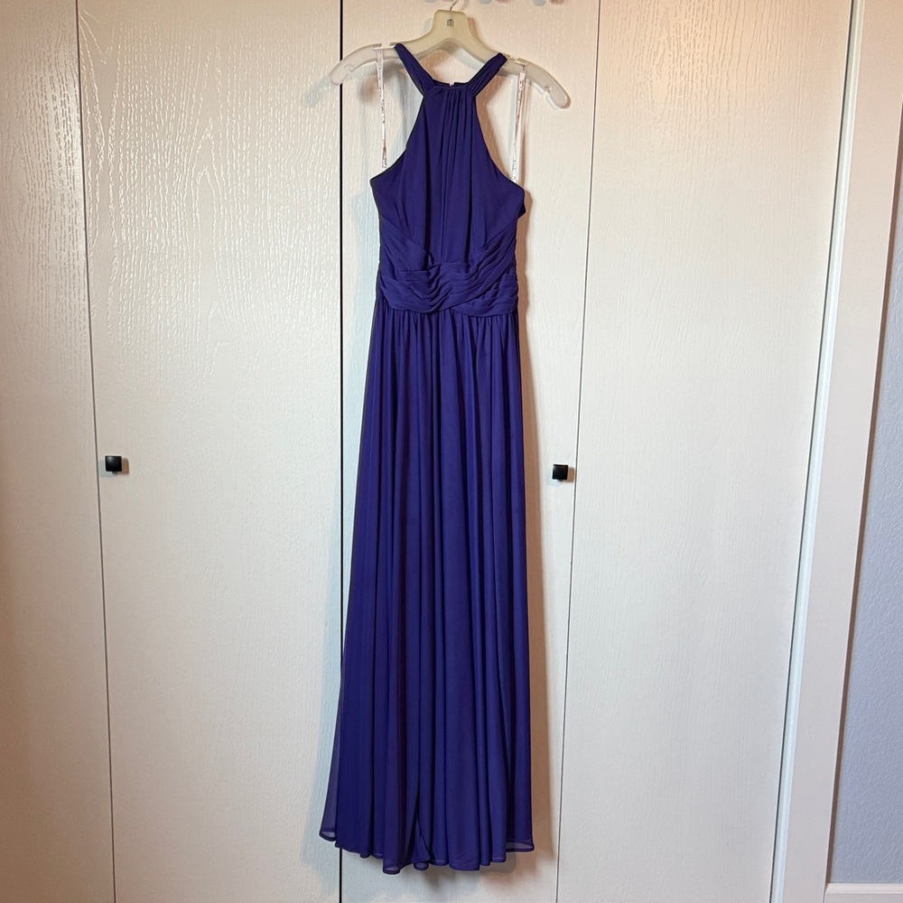 Elegant Purple Halter Maxi Dress
